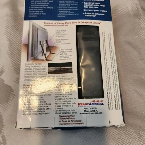 QuakeHOLD! Universal‎ Flat Screen TV Safety Straps. Secure TVs. Kid safety. NEW - Picture 5 of 11